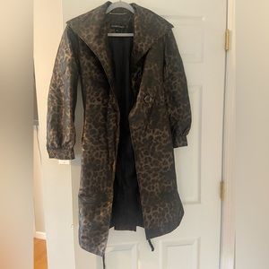 Ellen Tracy Animal Print Trench coat